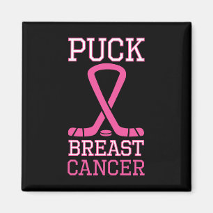 Puck Breast Cancer Pink Ribbon Ice Hockey Cancer D Magnet