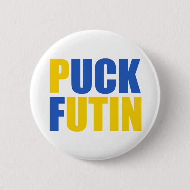 "PUCK FUTIN" 6 CM ROUND BADGE (Front)