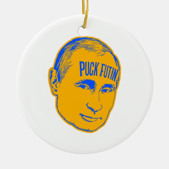PUCK FUTIN!  CERAMIC ORNAMENT (Front)