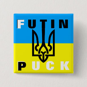 Puck Futin - Freedom Ukraine Peace Ukrainian Flag  15 Cm Square Badge