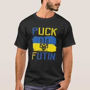 Puck Futin I Stand With Ukraine Flag Ukrainian Lov T-Shirt