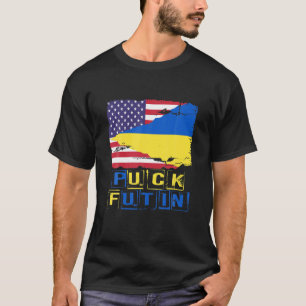 Puck Futin, I Stand With Ukraine Ukrainian Flag T-Shirt
