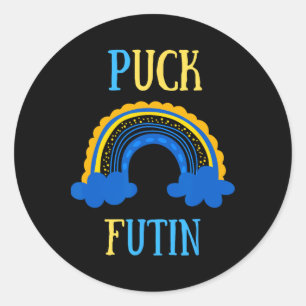 Puck Futin Meme Funny Design Ukraine Russia Classic Round Sticker