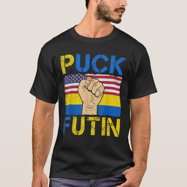 Puck Futin Meme TShirt, Anti Russia, Free Ukraine T-Shirt (Front)