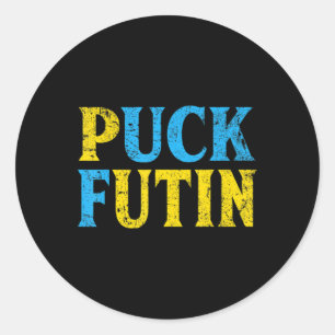 Puck Futin Stand With Ukraine Puck Futin Stand Ukr Classic Round Sticker