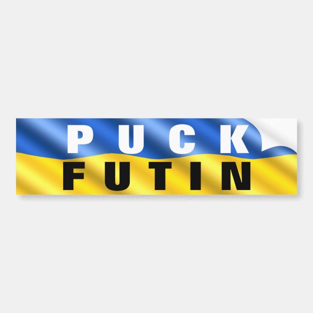 Puck Futin Sticker Ukrainian Flag Support Ukraine  (Front)