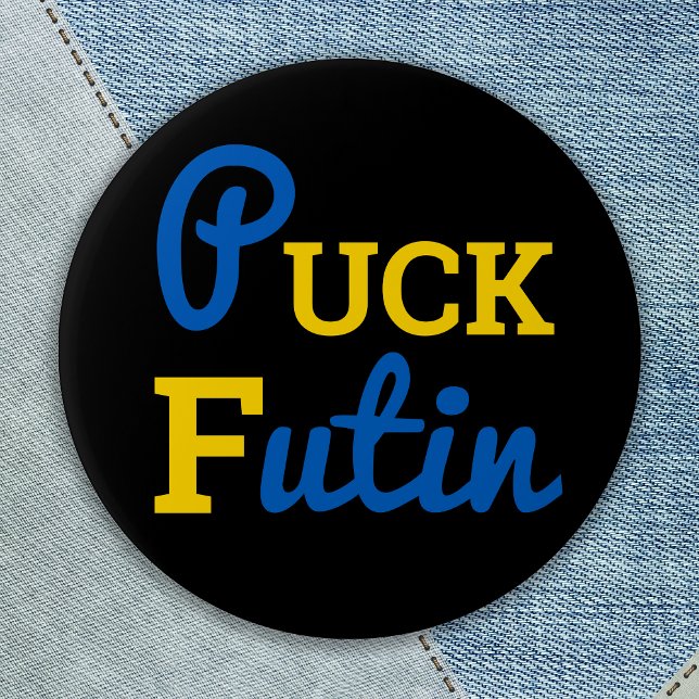 Puck Futin Ukraine Support Ukrainian Solidarity 6 Cm Round Badge (Creator Uploaded)