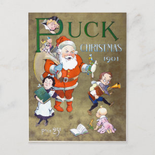 Puck Magazine Cover Christmas 1901 Holiday Postcard