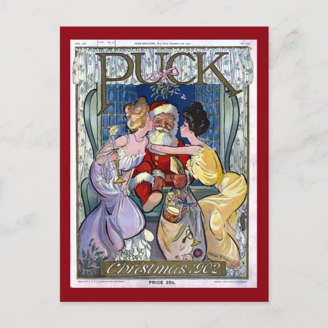 Puck Magazine Cover Christmas 1902 Holiday Postcard (Front)