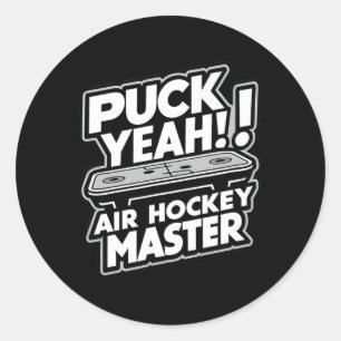 Puck Master Funny Air-hockey Design Classic Round Sticker
