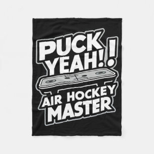 Puck Master Funny Air-hockey Design Fleece Blanket