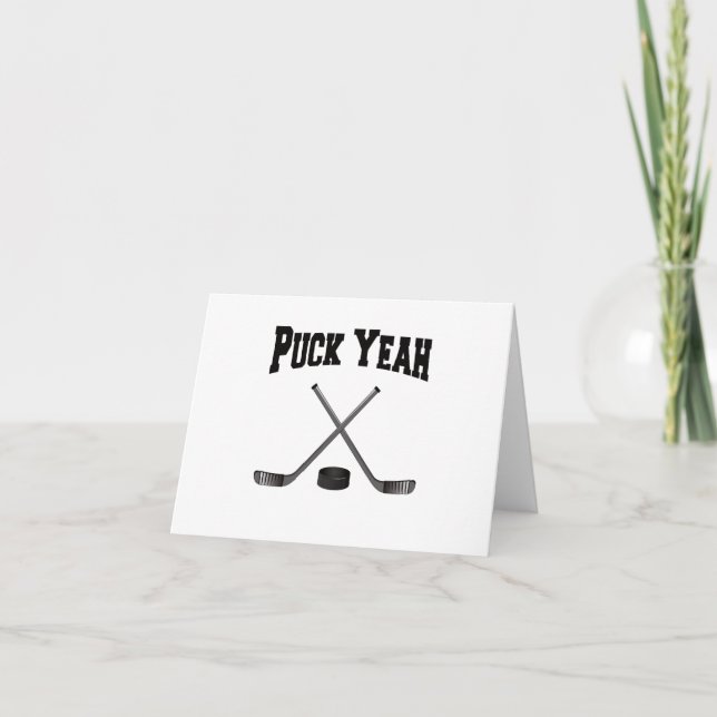 Puck Yeah Hockey Thank You Card (Front)