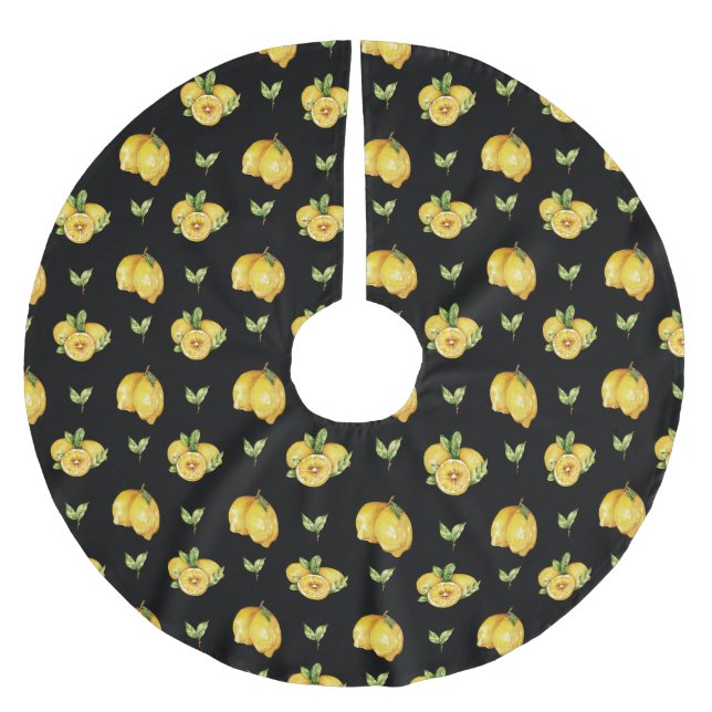 PUCKER UP - BLACK, BRUSHED POLYESTER TREE SKIRT (Front)