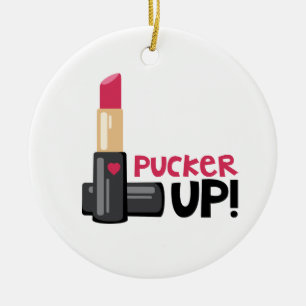 Pucker Up Ceramic Ornament