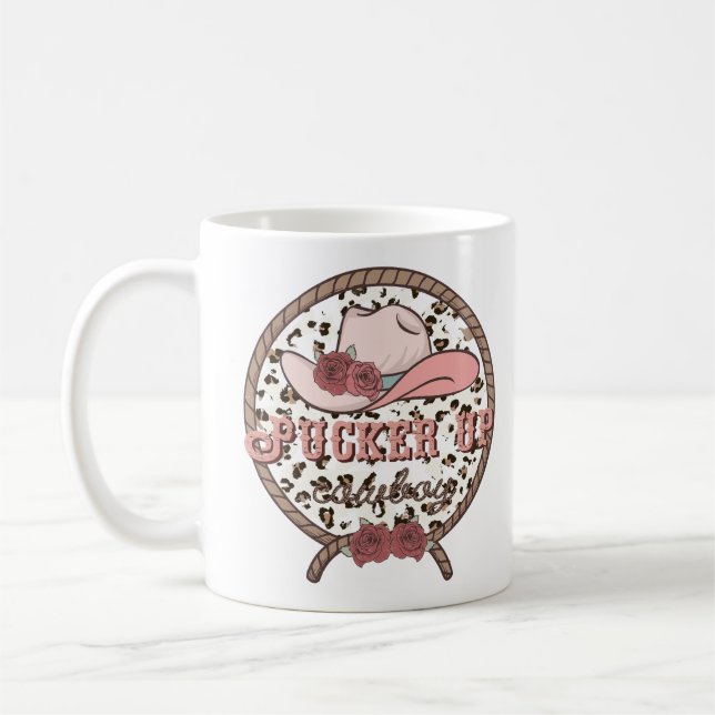 Pucker Up Cowboy Coffee Mug (Left)