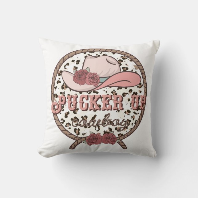 Pucker Up Cowboy Cushion (Front)