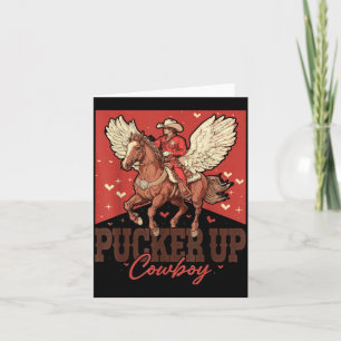 Pucker Up Cowboy Funny Western Valentines  Card