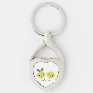 Pucker up Cute Kawaii Lemons Key Ring