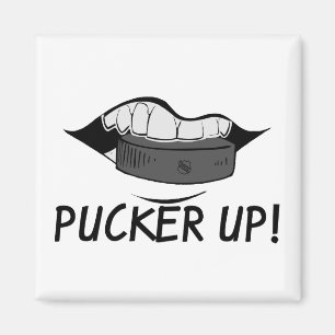 Pucker Up Hockey Magnet