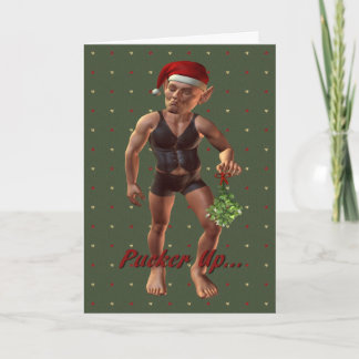 pucker up holiday card