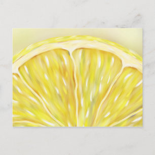 "Pucker Up" macro lemon slice postcard