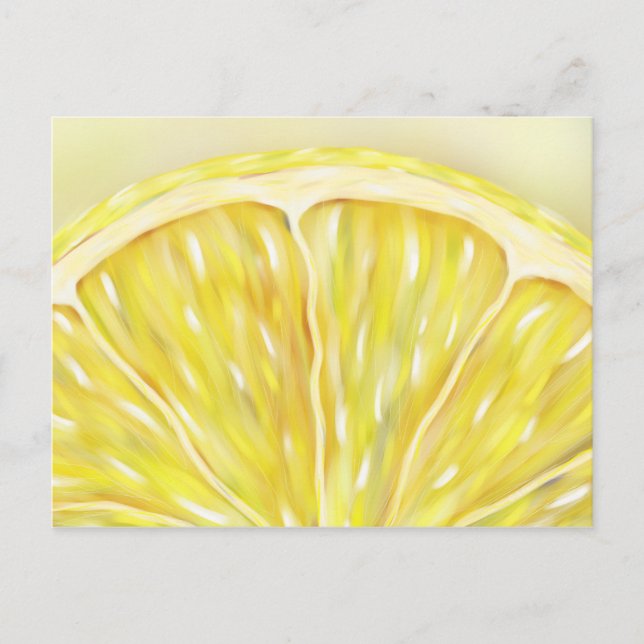 "Pucker Up" macro lemon slice postcard (Front)