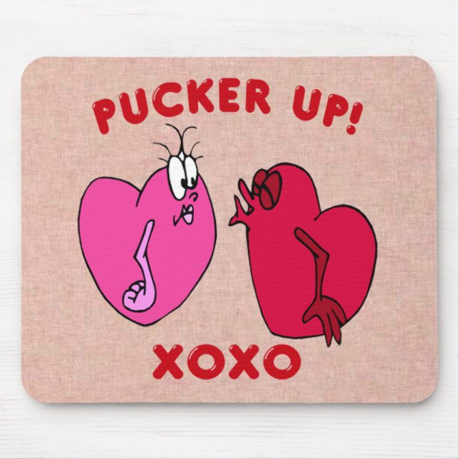 Pucker Up  Valentine Hearts Mouse Pad (Front)
