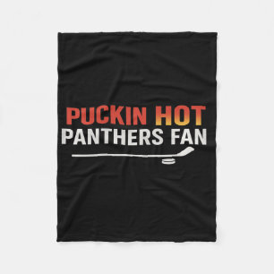 Puckin Hot Panthers Fan Funny Cute Hockey Stick An Fleece Blanket