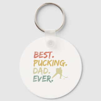 Pucking Dad Ever Hockey Funny Hockey Fathers Day  Key Ring