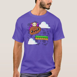 Pudding & Cute Skull Accessory - Happy Jump T-Shirt