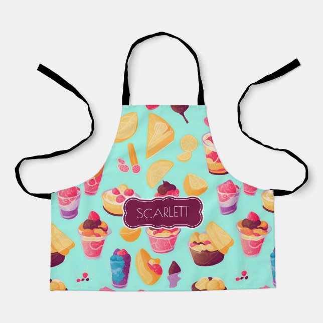 Pudding Mosaic Colourful Personalised Pattern Apron (Front)