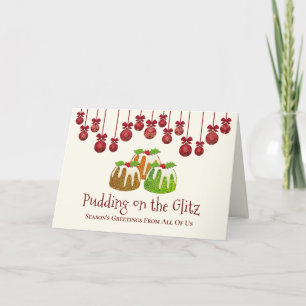 PUDDING ON THE GLITZ Corporate Christmas Holiday Card