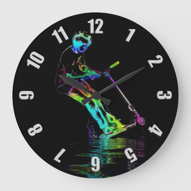 Puddle Jumping - Scooter Champ Large Clock (Front)