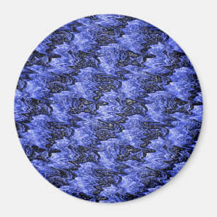 Puddles shiny blue black squiggly abstract...... magnet