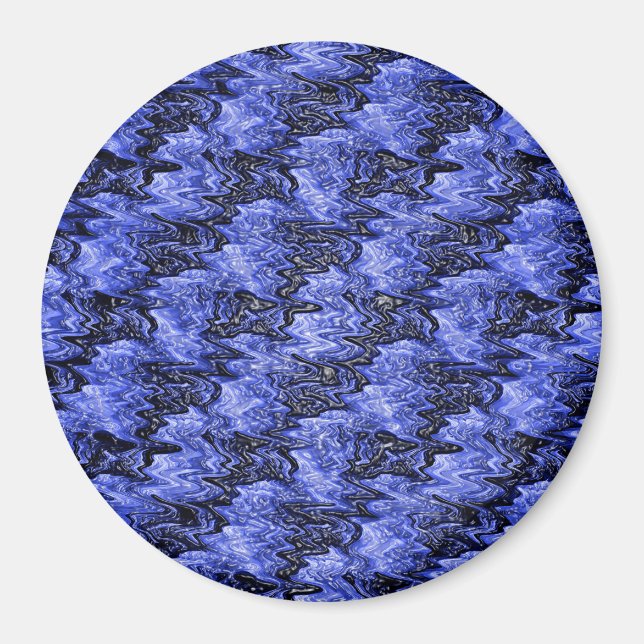 Puddles shiny blue black squiggly abstract...... magnet (Front)