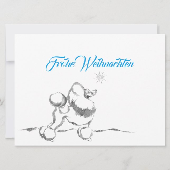 Pudel Weihnachtskarten Holiday Card (Front)