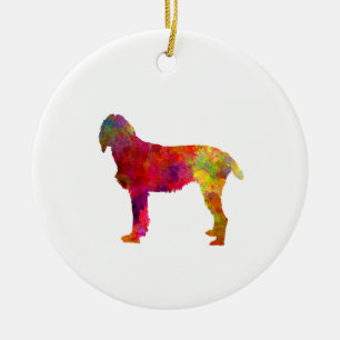Pudelpointer in watercolor ceramic ornament