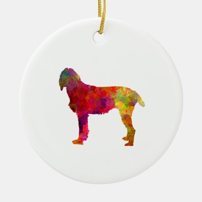 Pudelpointer in watercolor ceramic ornament (Front)