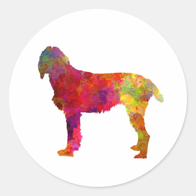 Pudelpointer in watercolor classic round sticker (Front)