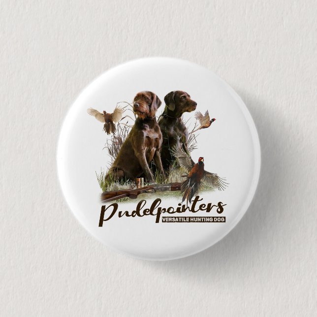 Pudelpointers, Hunting pheasant  3 Cm Round Badge (Front)