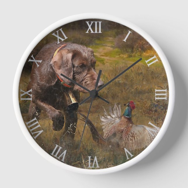 Pudelpointers, Hunting pheasant   Clock (Front)