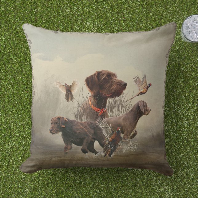Pudelpointers, Hunting pheasant   Cushion (Grass)