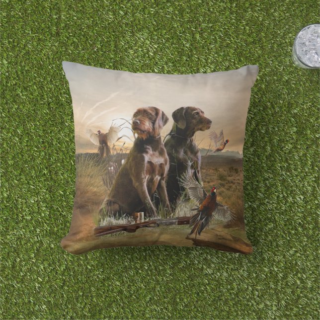 Pudelpointers, Hunting pheasant   Cushion (Grass)
