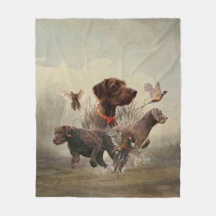 Pudelpointers, Hunting pheasant    Fleece Blanket