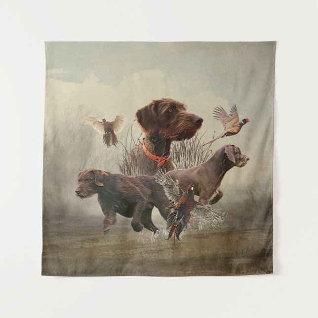 Pudelpointers, Hunting pheasant  Tapestry (Front)