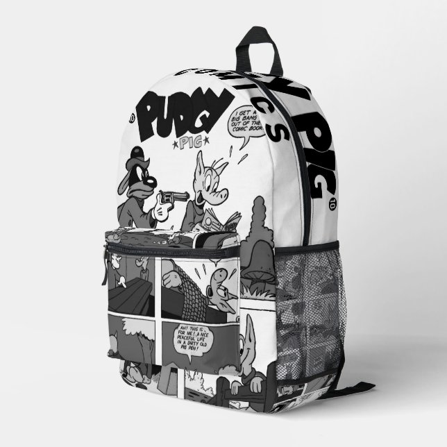 PUDGY Pig Comics Backpack  (Back Corner Right)