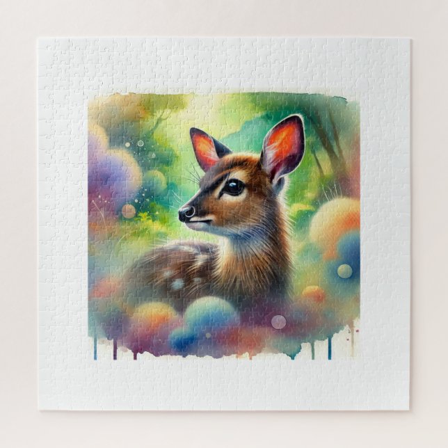 Pudu Deer 030724AREF115 - Watercolor Jigsaw Puzzle (Vertical)