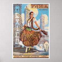 Puebla Art Mexico Travel Poster Mexican Print