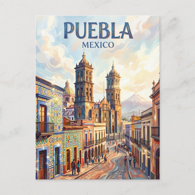 Puebla City Mexico Postcard (Front)