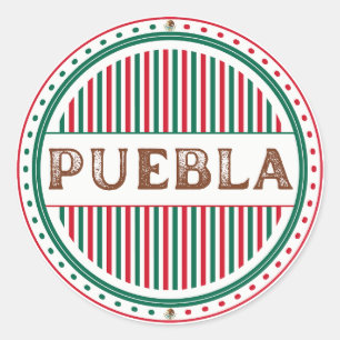 Puebla City Pride Emblem – Mexican Identity Classic Round Sticker